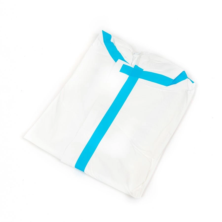 Disposable Medical Coverall With Blue Tapes
